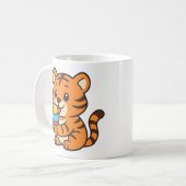 Niedlich Tiger Eating Ice Creme Tasse Adorable Tri (Vorderseite Links)