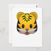 Niedlich Tiger Emoji Postkarte (Vorne/Hinten)