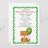 Niedlich Tiger Geburtstagsparty Einladung für Jung (Vorne/Hinten)