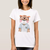Niedlich Tiger Illustration T - Shirt (Vorderseite)