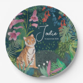 Niedlich Tiger Jungle Neue Babydusche Pappteller (Vorderseite)