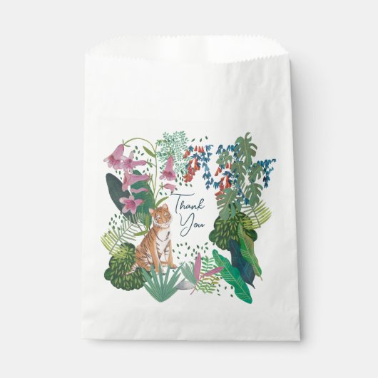 Niedlich Tiger Jungle Safari Danke Babydusche Geschenktütchen (Vorderseite)
