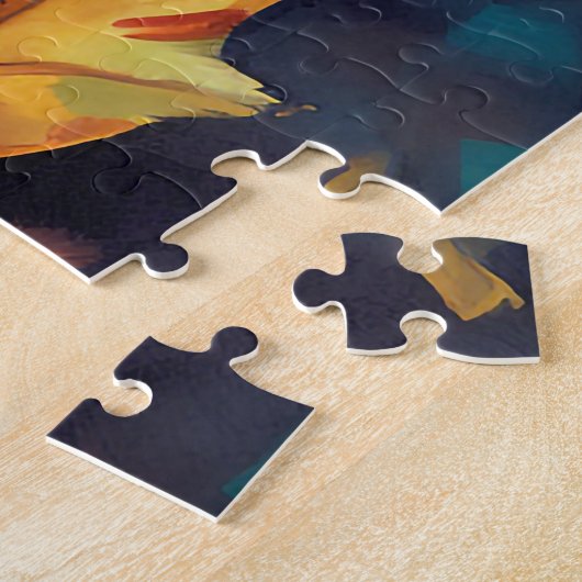 Niedlich Tiger Katzenorange Herbstleaves Farbe Puzzle (Seite)