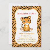 Niedlich Tiger Kids 3. Geburtstagskind Einladung (Vorderseite)