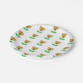 Niedlich Tiger Kindergeburtstag Safari Tiermuster Pappteller (Schrägansicht)