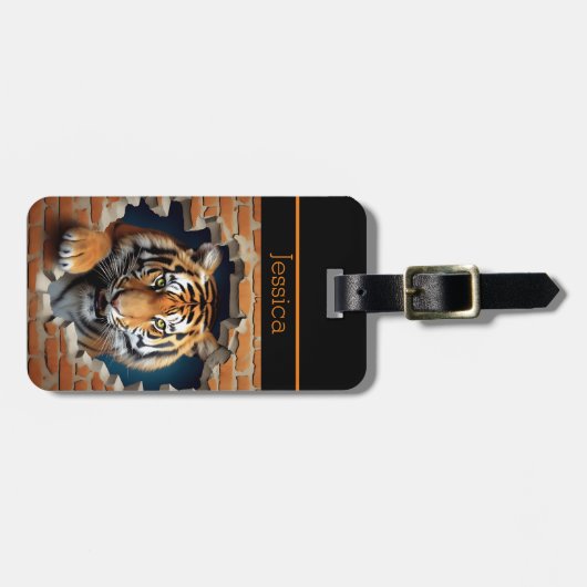 Niedlich Tiger Orange Gepäckanhänger (Vorderseite horizontal)