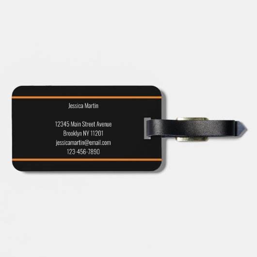 Niedlich Tiger Orange Gepäckanhänger (Rückseite horizontal)