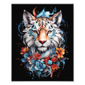 Niedlich Tiger Poster | Blume Tiger (Vorne)