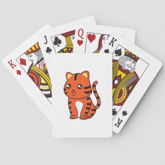 Niedlich Tiger Spielkarten (Rückseite)