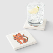 Niedlich Tiger Steinuntersetzer (Seitenansicht)