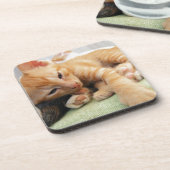 Niedlich Tiger Stripe Kitten Untersetzer (Linke Seite)