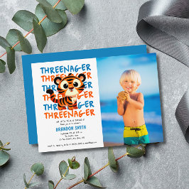 Niedlich Tiger Threenager Junge 3. Geburtstag Part Einladung