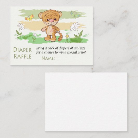 Niedlich tiger Tiger Diaper Raffles Tickets (Vorne/Hinten)