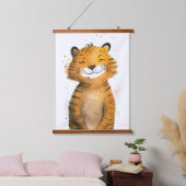 Niedlich Tiger Wandteppich Mit Holzrahmen (Schlafzimmer)