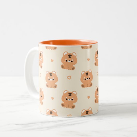 Niedlich Tiger Zweifarbige Tasse (Vorderseite Links)