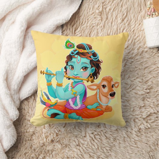 Niedlich Tiny Krishna & Cow Kissen (Decke)