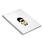 Niedlich Tiny Ninja Holding Sign Individuelle Name Notizblock (Rechte Seite)