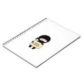 Niedlich Tiny Ninja Holding Sign Individuelle Name Notizblock (Linke Seite)