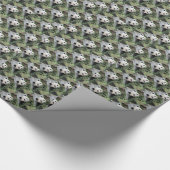 Niedlich Tiny Pandas, grün Geschenkpapier (Ecke)