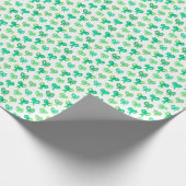 Niedlich Tiny Watercolor Bows grün weiß Geschenkpapier (Ecke)