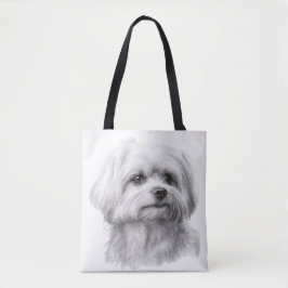 NIEDLICH TINY WHITE MALTESE PUPPY HUND TASCHE