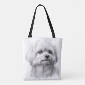 NIEDLICH TINY WHITE MALTESE PUPPY HUND TASCHE (Rückseite)