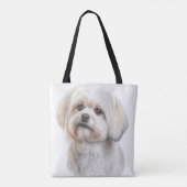 NIEDLICH TINY WHITE MALTESE PUPPY HUND TASCHE (Rückseite)