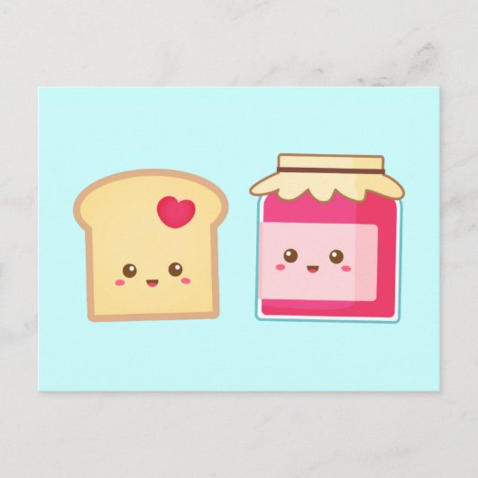 Niedlich Toast und Strawberry Jam, die Liebe verbr Postkarte (Vorderseite)