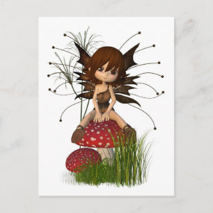 Niedlich Toon Herbstmühle und Toadstool Postkarte