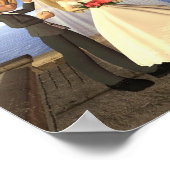 Niedlich Toon Wedding Couple auf einem Seebad Poster (Ecke)