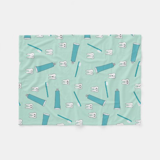 Niedlich Tooth Aquamarin Minze Zahnpasta Zahnbürst Fleecedecke (Vorderseite (Horizontal))