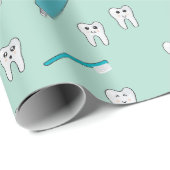 Niedlich Tooth Aquamarin Minze Zahnpasta Zahnbürst Geschenkpapier (Rolleneckpunkt)