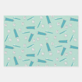 Niedlich Tooth Aquamarin Minze Zahnpasta Zahnbürst Geschenkpapier Set (Vorderseite 3)