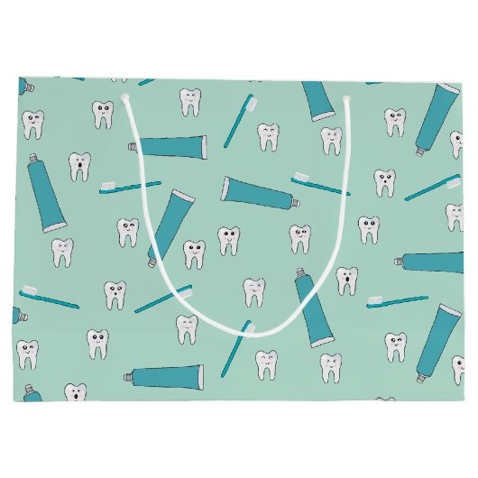 Niedlich Tooth Aquamarin Minze Zahnpasta Zahnbürst Große Geschenktüte (Rückseite)