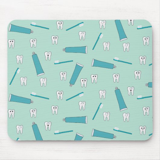 Niedlich Tooth Aquamarin Minze Zahnpasta Zahnbürst Mousepad (Vorne)