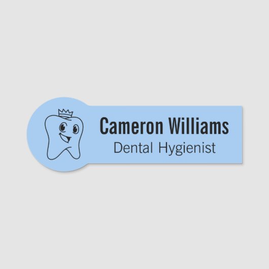 Niedlich Tooth Blue Zahnklinik Mitarbeiter Namensschild (Vorderseite)