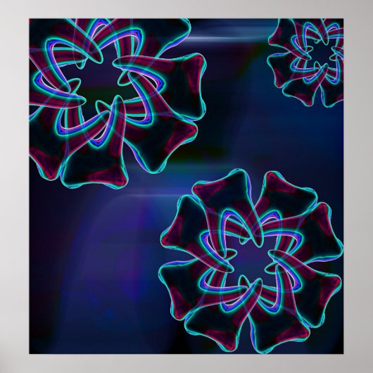 Niedlich Tooth Blume Blue Dentist Orthodontist Pos Poster (Vorne)