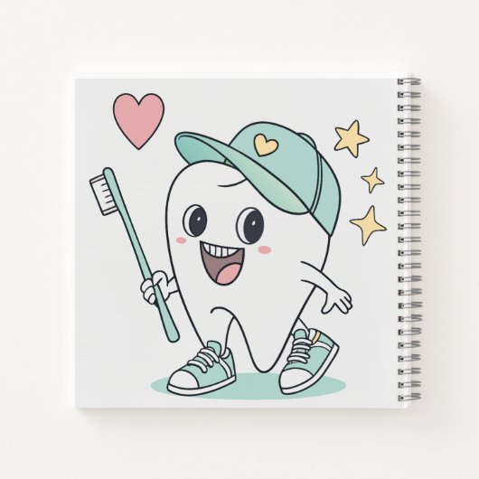 Niedlich Tooth Cartoon - Kindermobiltelefon Notizblock (Rückseite)