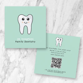 Niedlich Tooth Family Dentities QR Code Social Med Quadratische Visitenkarte