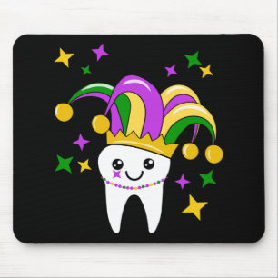 Niedlich Tooth Jester Hat Mardi Gras _ Funny Denti Mousepad