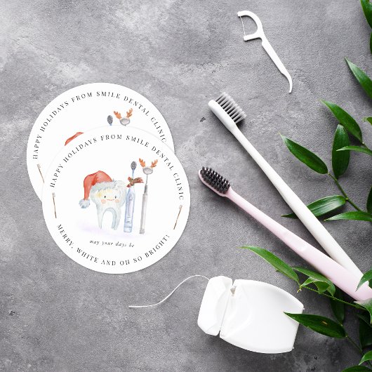 Niedlich Tooth | Kinderklinik Weihnachtsfeiertag Runder Aufkleber