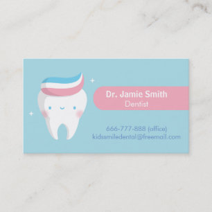 Niedlich Tooth Zahnpasta Hair Dental Business Card Visitenkarte