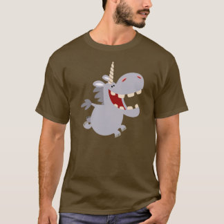 Niedlich Toothy Cartoon Unicorn T - Shirt