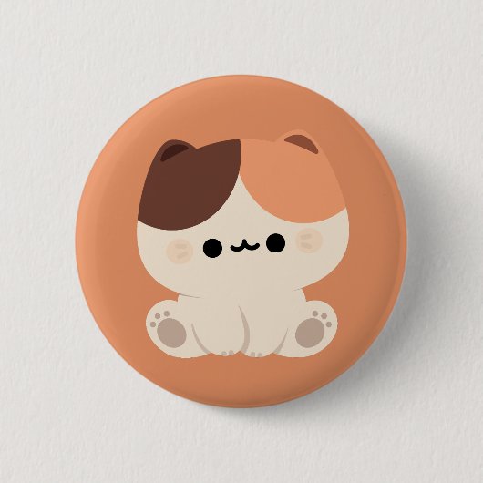 Niedlich Tortie Cat Button (Vorderseite)