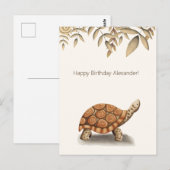 Niedlich Tortoise Brown Personalisiert Geburtstag Postkarte (Vorne/Hinten)