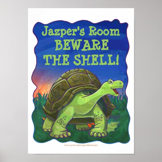 Niedlich Tortoise Personalisiert Room Poster (Vorne)