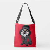 Niedlich Tote Bag Mops Hund Lover Hobo Elbow Patch Tragetaschen Mit Langen Trägern (Vorderseite)