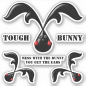 Niedlich Tough Bunny Boxer Rabbit Aufkleber (Vorderseite)