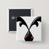 Niedlich Tough Bunny Boxer Rabbit Button (Vorne & Hinten)