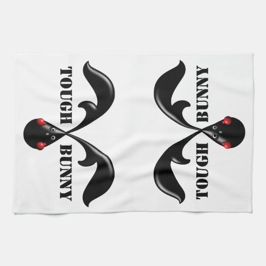 Niedlich Tough Bunny Boxer Rabbit Geschirrtuch (Horizontal)